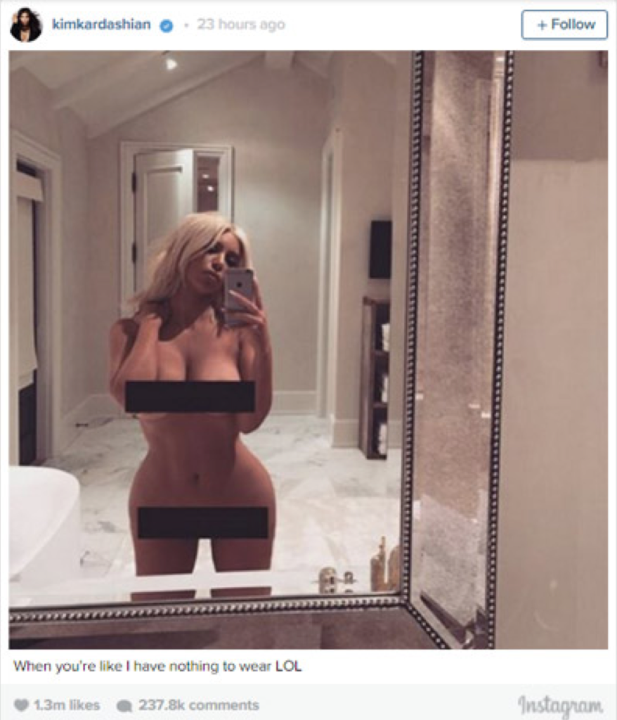 kim kardashian-nude instagram pic